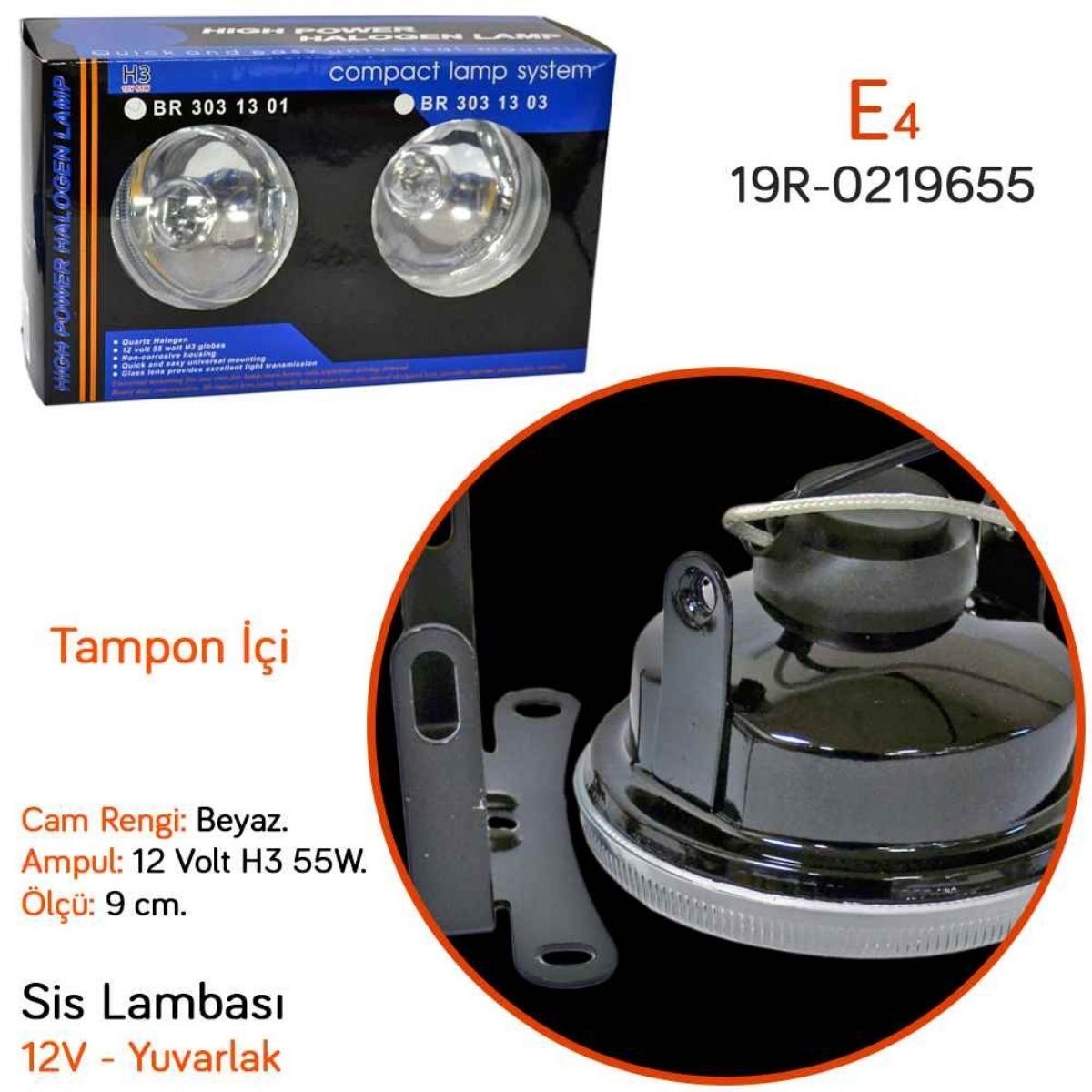 9 CM SİS LAMBASI 2 ADET