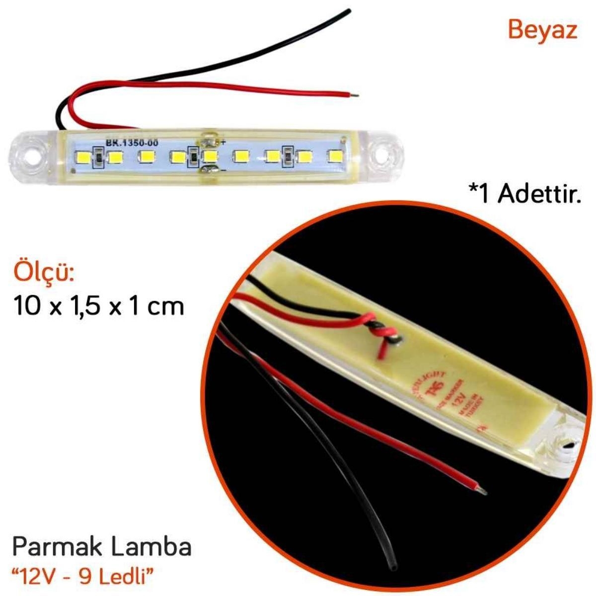 9 LEDLİ DORSE LAMBA BEYAZ