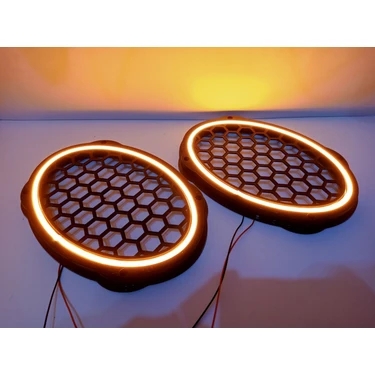 OVAL IŞIKLI MİDRANGE HOPARLÖR KAPAĞI AMBER