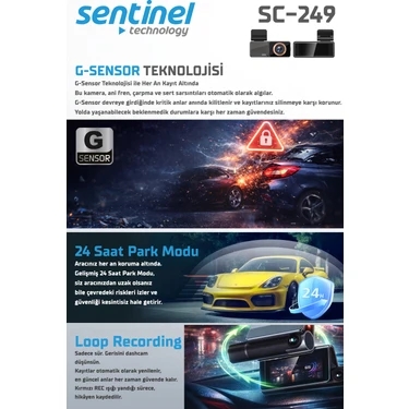 Sentinel SC-249 Kayıt Cihazı 2k 3.2’’ Dokunmatik Ekran