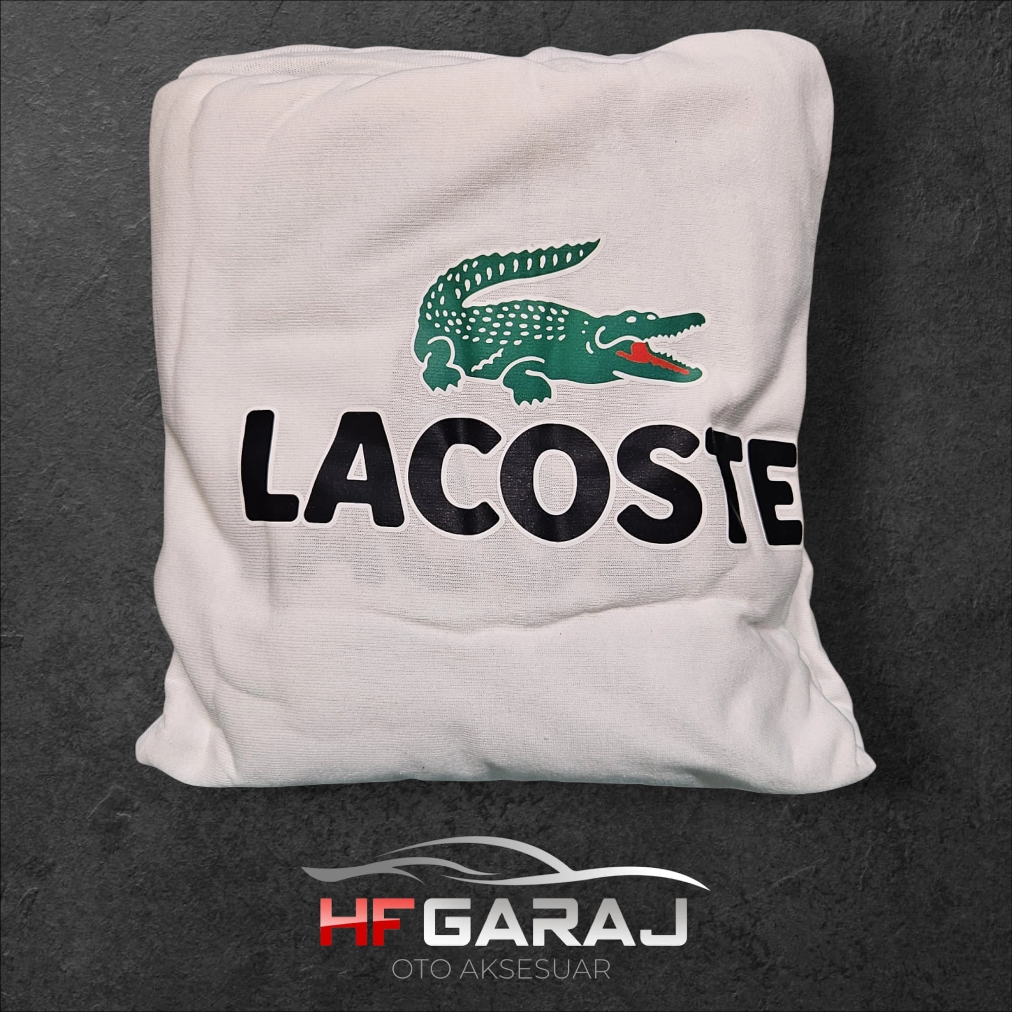 LACOSTE YAZILI SERVİS KILIFI ÖN ARKA TAKIM LİKRALI ESNEK