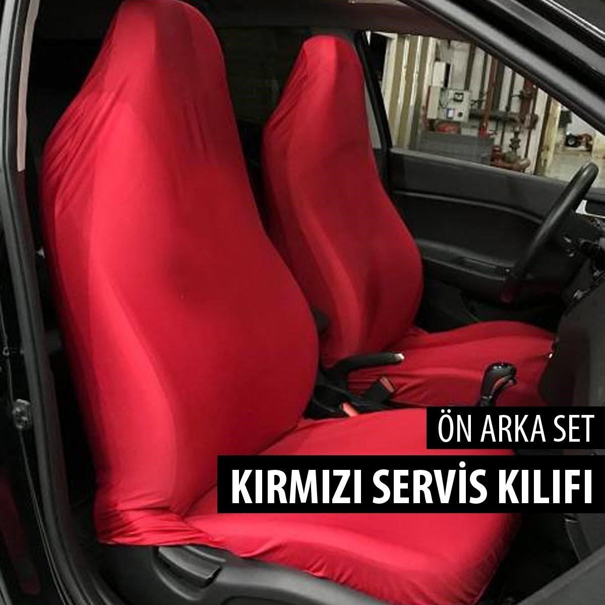 BASKISIZ DÜZ KIRMIZI PENYE KOLTUK KILIFI ÖN VE ARKA TAKIM SERVİS KILIFI