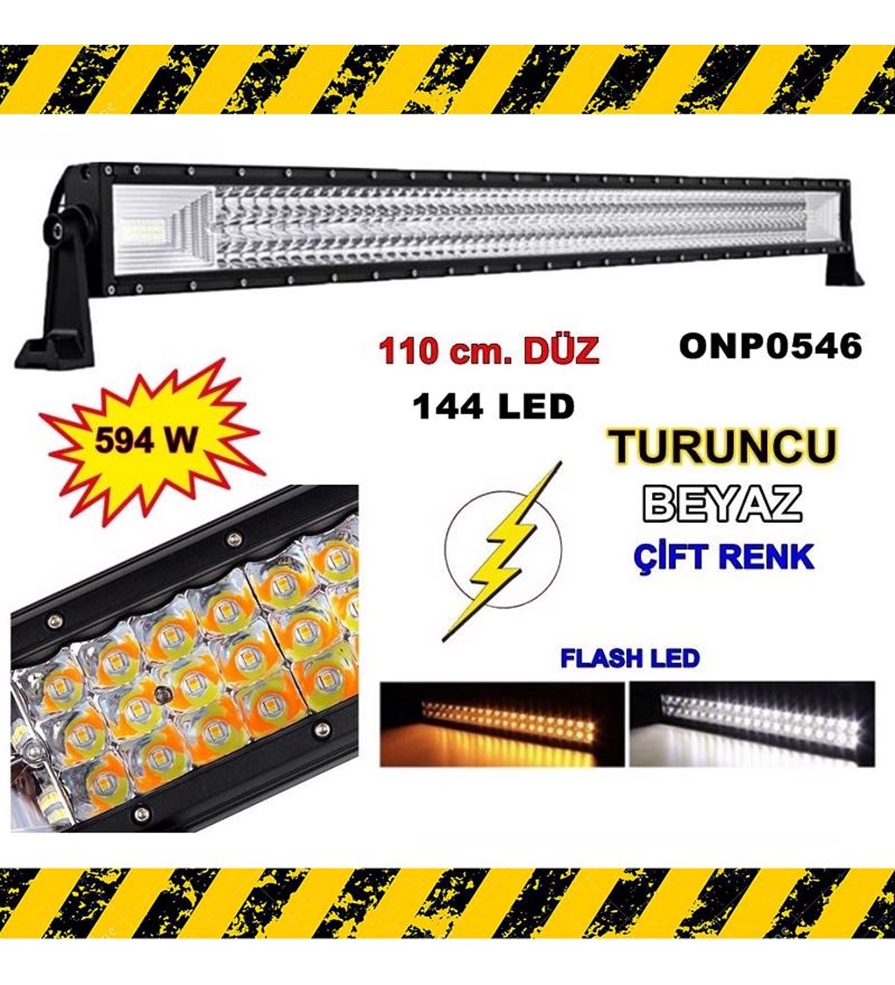 110 CM TURUNCU BEYAZ ÇAKARLI LED BAR - ÇİFT RENK LED BAR 540 WATT