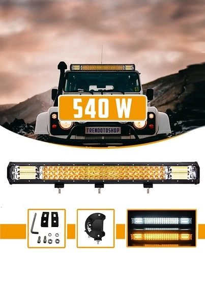 Off Road 3 Sıra 5 Modlu LED Lamba – Beyaz Turuncu, Cree LED (80 CM)
