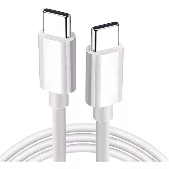Type C to Type C Hızlı Şarj ve Data Transfer Özellikli Şarj Kablosu, 60 W Çift Taraflı USB C Kablo, Yüksek Kaliteli Malzeme 1 Metre/Beyaz