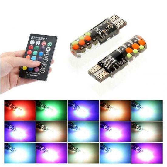 T10 RGB KUMANDALI LED - RGB RENKLİ T10 LED