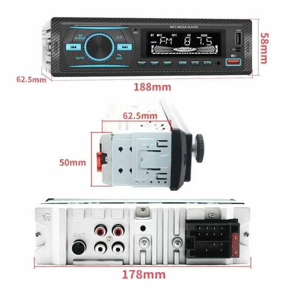 BLUETOOTH & AUX & USB EKO TEYP 4X50 2 AMFİ ÇIKIŞ